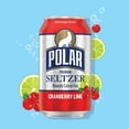 thumbnail image 2 of Polar Zero Calorie Cranberry Lime Sparkling Seltzer Water, 12 fl oz, 8 Pack Cans, 2 of 7