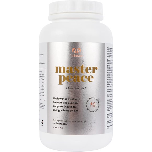 NuSisters Supplément de Multivitamines, Soulage le Stress, Favorise la Relaxation, Équilibre et Harmonise l'Humeur, Favorise un Excellent Sommeil - NPN sous Licence Santé Canada No 80112480 (120 Capsules)