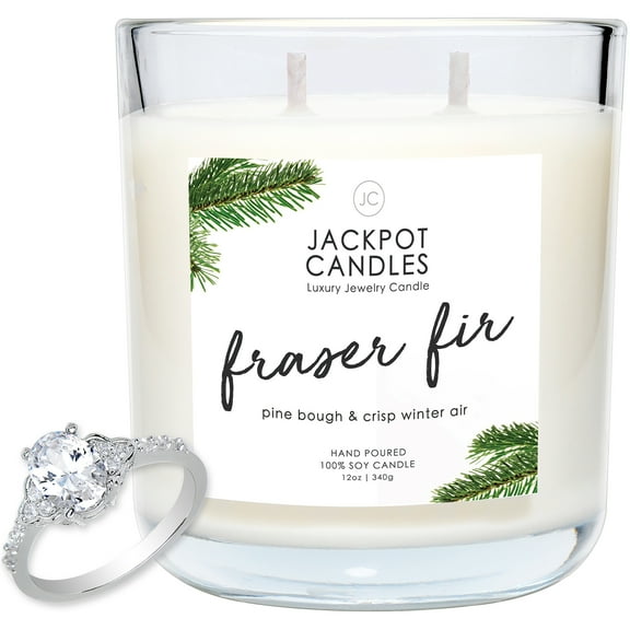 Jackpot Candles Fraser Fir Candle with Ring Inside (Surprise Jewelry $15 to $5,000) Ring Size 5