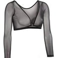 thumbnail image 5 of Unique Women Plus Size Seamless Arm Shaper Short Cropped Navel Mesh Cardigan New, 5 of 5