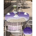 thumbnail image 5 of Hokiten Outdoor Tablecloths with Umbrella Hole & Zipper, Purple Ocean Waves Round Tablecloth 54 Inch, Beach Ocean Ombre Stripes Art Waterproof Table Cloth, Patio/Pool/Picnic Table Covers, 5 of 7