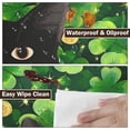 thumbnail image 4 of St. Patrick''s Day Round Fitted Tablecloth with Elastic Edge,Water-Resistant Green Shamrock Clover Black Cat Lucky Gold Coin Table Cover for 40-44" Stretch Table Cloth for Dinner Indoor Outdoor Party, 4 of 8