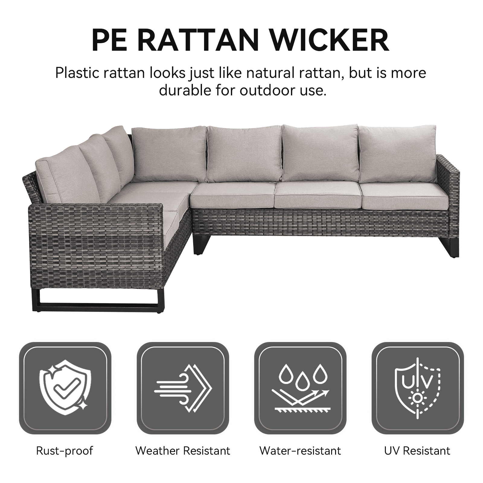 Bellefurn Wicker Outdoor Patio Furniture Set - 5 Piece Outdoor Conversation Set with 4 Patio Swivel Rocker Chairs and 1 Side Table,for Outside Porch Deck Backyard
