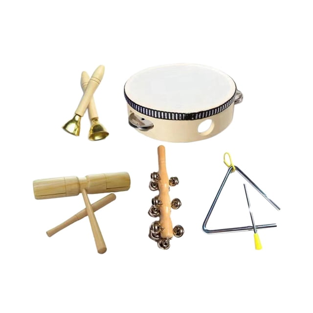 Wooden Music Educational Set Problem Solving Skills Early Learning Percussion 5pcs