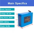 thumbnail image 4 of 48V Battery 20Ah 48 Volt Lithium ebike Battery for 100W to 1000W Electric Bicycle Bikes Motor with Charger BMS, 4 of 7