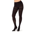 thumbnail image 3 of MeMoi 2 Pair Women's Opaque High-Waist Shaper-Top 60-Denier Plus-Size Tights - Womens - Female, Brown-Black, 1X-2X, 3 of 4