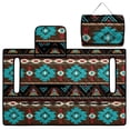 thumbnail image 3 of SEANATIVE Golf Cart Seat Covers for 2-Person Seats, Suitable for EZGO, Yamaha, Club Car and More, Scratch-resistant All Weather Golf Cart Accessory, Aztec Pattern Brown Teal, 3 of 7