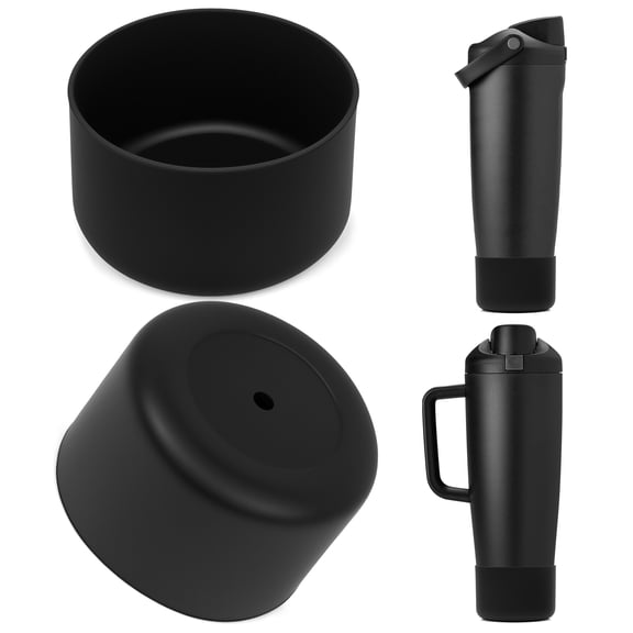 Linkidea 2 Pack Water Bottle Boot Compatible with Owala FreeSip Sway Bottle & Tumbler 30oz/40oz, Silicone Anti-Slip Bottle Bottom Sleeve Bumper Protector (Black)