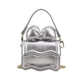 thumbnail image 4 of Bolso de Hombro con Solapa Salvador para Mujer Mini Bolso Cruzado Elegante Plata, 4 of 9