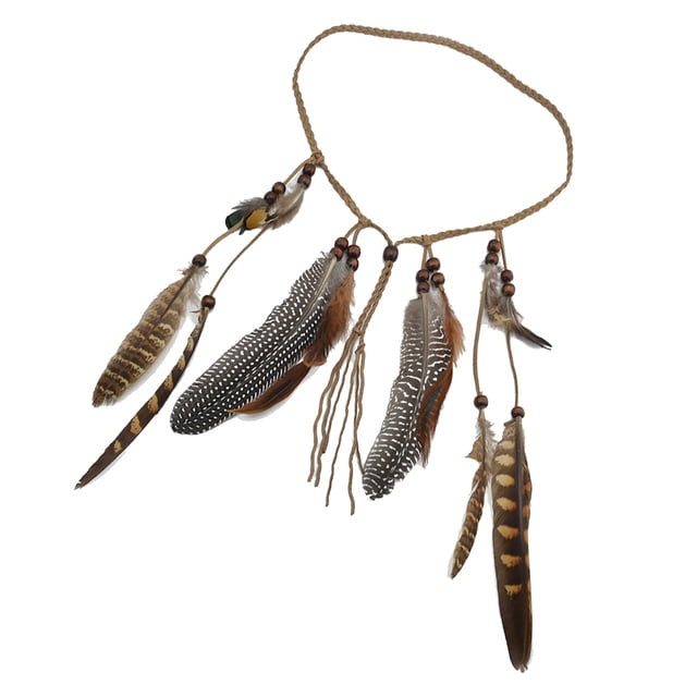 venda india de la forma de la pluma del hippie boho tejer plumas tocado de la cuerda del pelo Sunnimix Boho Tassel diadema