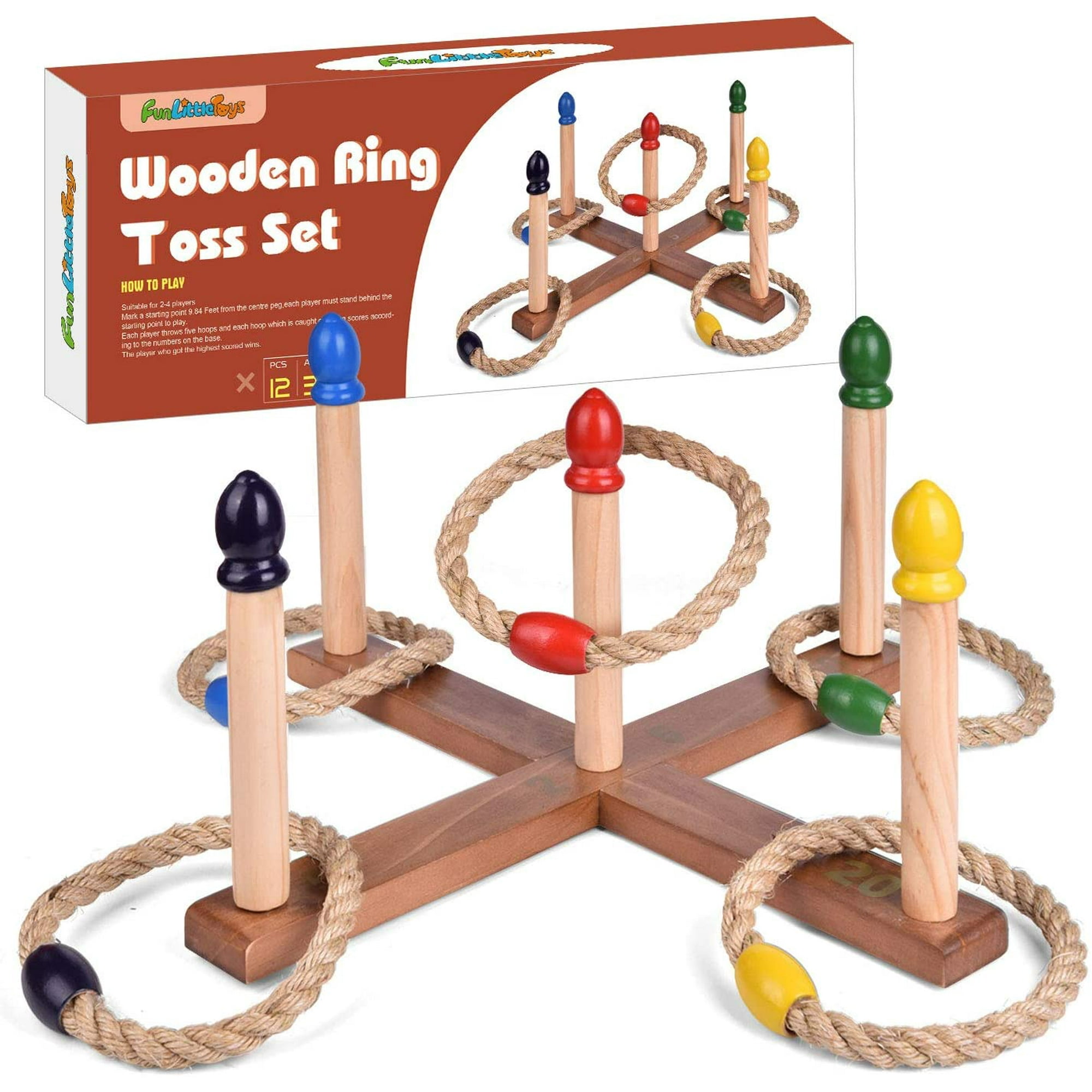 HTOOQ Kids Outdoor Games Set, Wooden Ring Toss Game for Backyard and Lawn, Carnival  Game for Kids, Party Supplies - - | Walmart Canada
