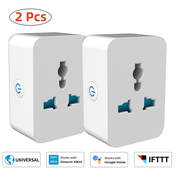 2 PCS WIFI Timing Socket, 15A Switch Plug Wifi Smart Socket Fireproof PC Material Supports Remote Access Via APP