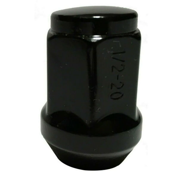 Black 1/2" Closed End Lug Nut Acorn Bulge 1/2x20 Ford Jeep Dodge