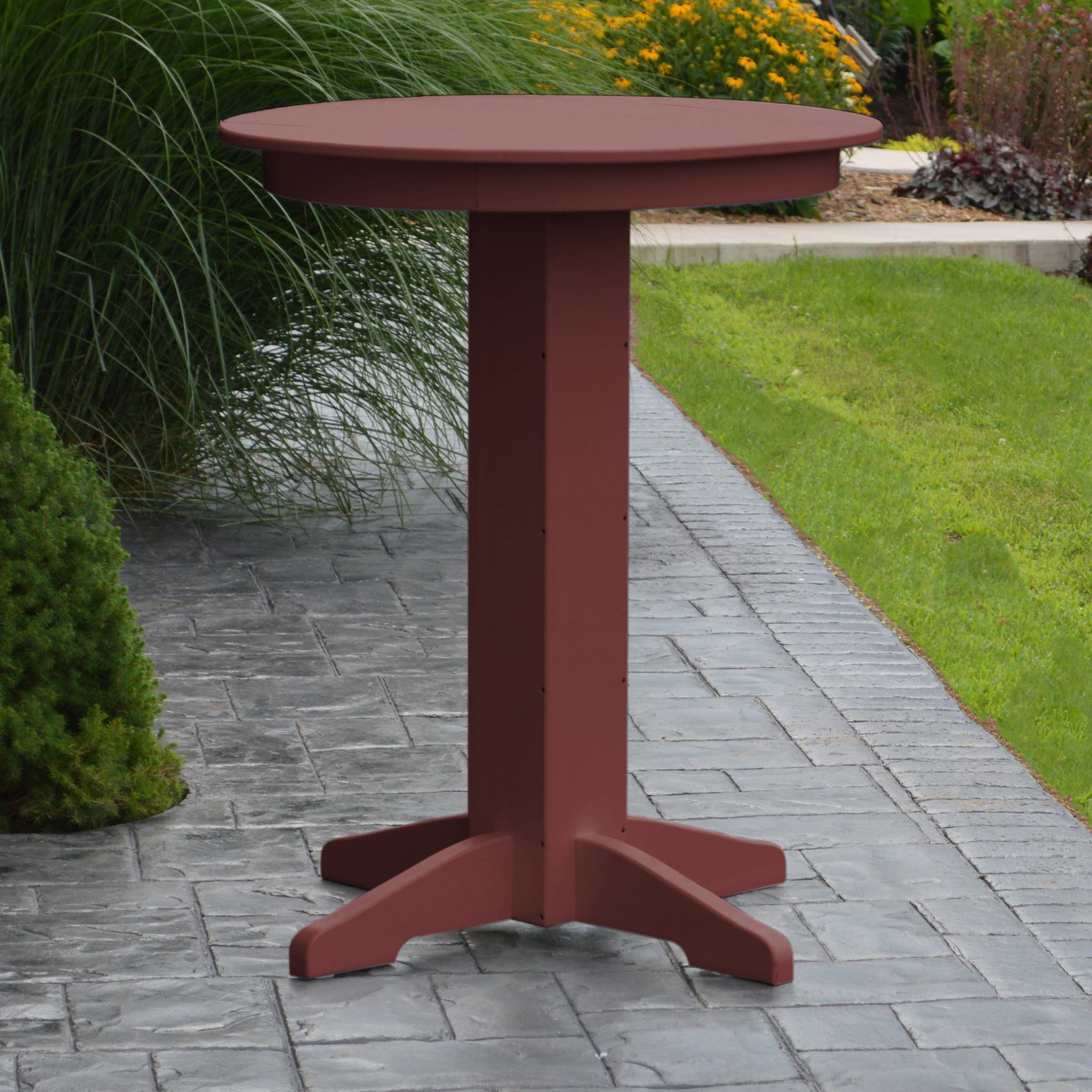 A &amp; L Furniture Poly 33 in. Round Bar Height Table