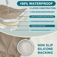 thumbnail image 2 of 2 Pack Waterproof Armrest Covers Couch for Chairs and Sofas Couch Arm Covers with Side Pocket, Non-Slip Armrest Protectors Washable Armrest Slipcover (Khaki), 2 of 7