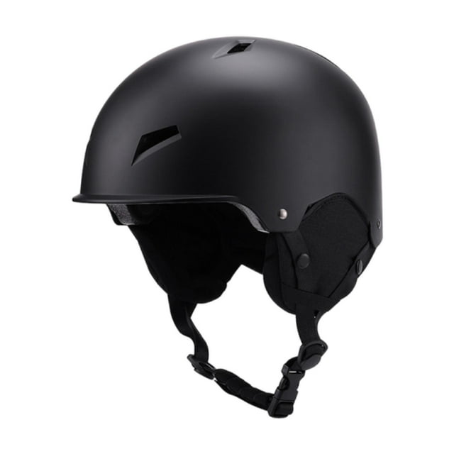 Casco de esquí transpirable con protección para la cabeza para actividades invernales, ciclismo y monopatín. Negro L