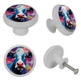 thumbnail image 4 of Cattle Fluorescent Drawer Pulls with Screws: Round 4-Pack, Glow-in-the-Dark Knobs for Cabinets, Wardrobes, and Dressers - Furniture Decorative Door Handles, 4 of 6
