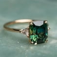 thumbnail image 2 of Faty-T Fashion 925 Sterling Silver CZ Stone Emerald Ring for Women Cubic Zirconia Anniversary Promise Cocktail Rings CZ Diamond Halo Cut Cubic Zirconia Statement Promise Female Ring, 2 of 7