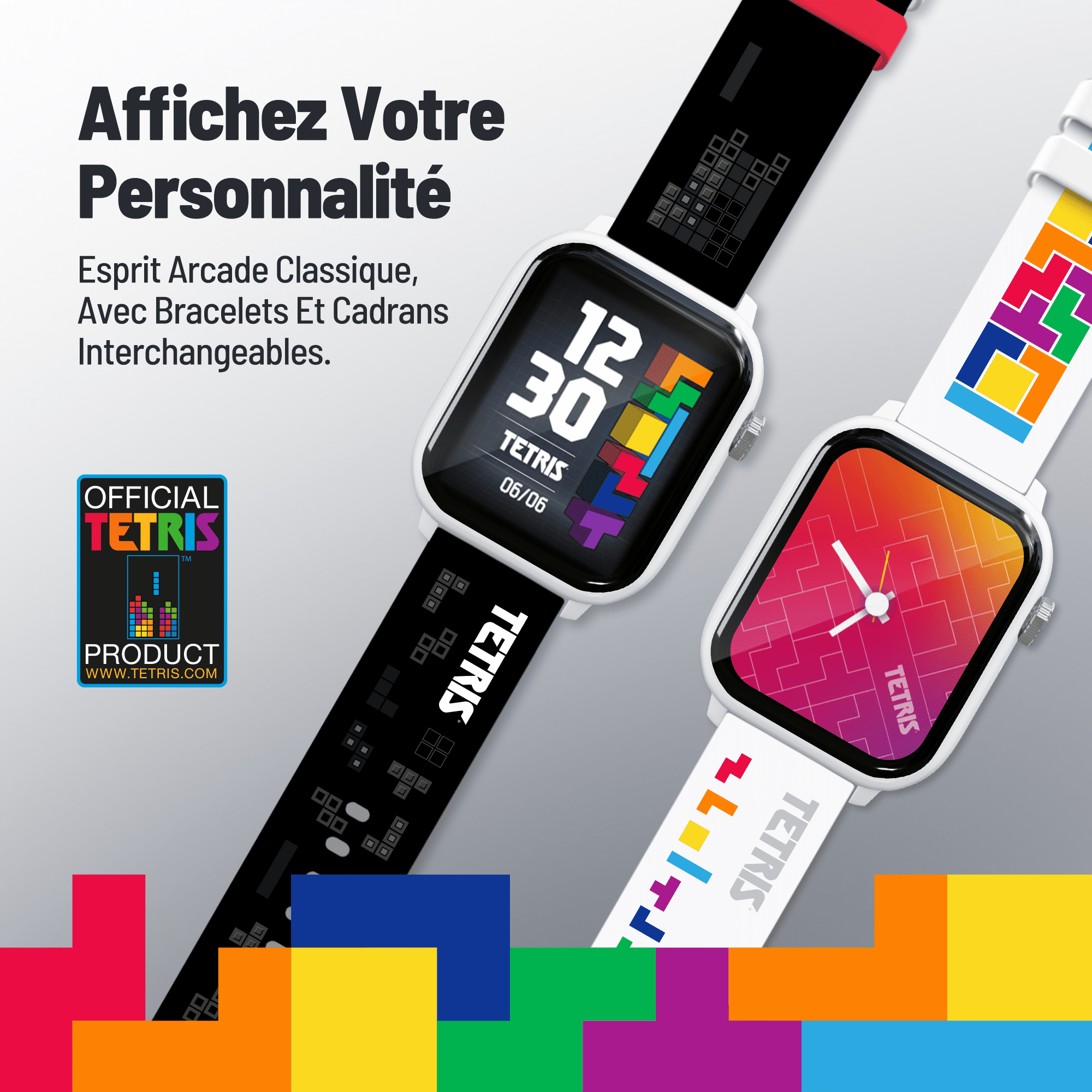 Tetris™: My Play Watch – Retro Gaming Smartwatch with Selective Tech, Non-Connected, Built-in Tetris™, Custom Watch Faces, Classic Arcade Sound, Heart Rate & Fitness Tracker, IP67 Water Resistant.
