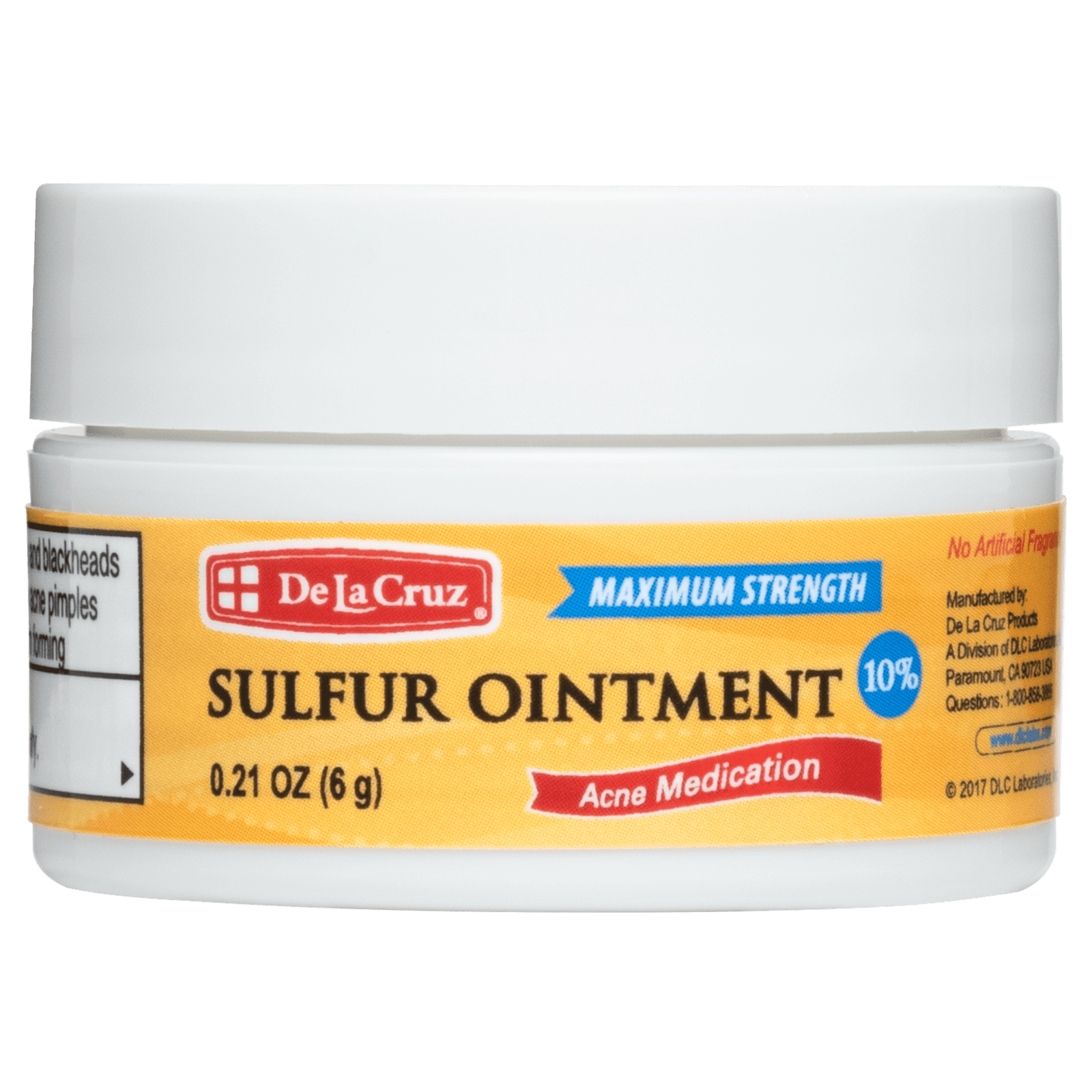 De La Cruz 10% Sulfur Ointment for Acne, USA 0.21 OZ, Trial Size Exp 3/