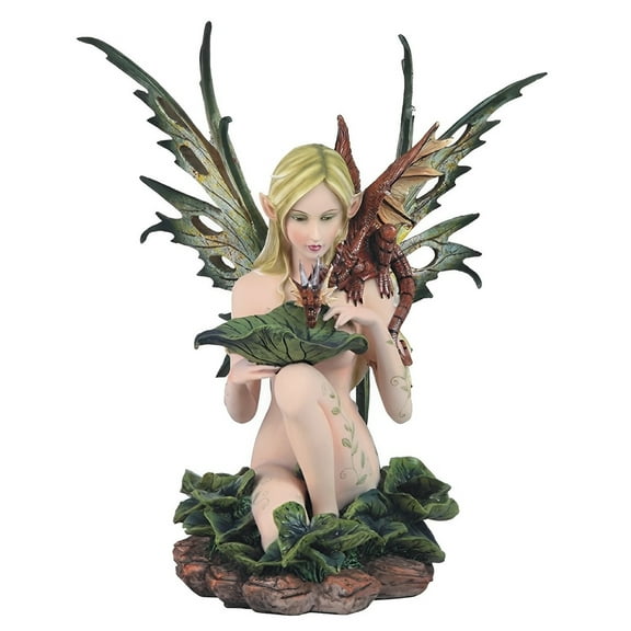 FC Design 14"H Lake Fairy with Dragon Baby Figurine Statue Sculpture Ornament Decoration Home/Room Decor and Unique Gift Ideas for Housewarming, Holidays and Birthdays