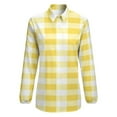 thumbnail image 4 of Yellow And White Check Pattern Long Sleeve Blouse Woman Streetwear Casual Shirts Summer Oversize Woman Streetwear Clothing Birthday Present, 4 of 7