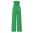 thumbnail image 5 of DHFJKG High Waist Pants For Women Wide Leg Smocked Waist Summer Breathable Linen Solid Color Pants With Pockets Beach Vacation Clothes Comfortable Trousers, 5 of 5