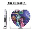 thumbnail image 3 of Pofeuu Monster High for Portable Pocket Makeup Mirror PU Cover Compact Travel Mirror with Normal and Magnifying Double Sided Glass-Heart Shape, 3 of 9