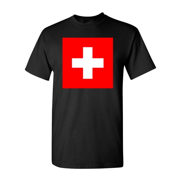 Switzerland Country Flag Adult DT T-Shirt Tee