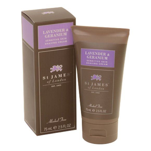St. James of London Crema de Afeitar Lavanda y Geranio Tubo 2.5oz