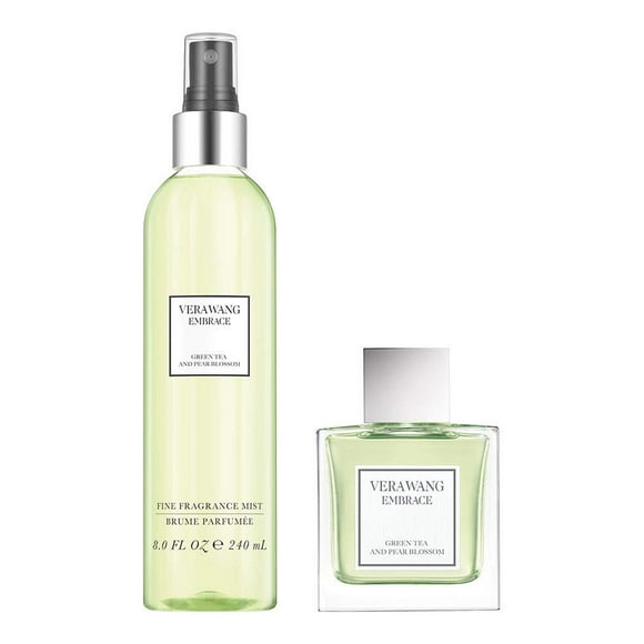 Vera Wang Eau de Toilette Thé Vert et Fleur de Poirier Vaporisateur Parfumé pour Femmes 30Ml et Brume Corporelle/spretz 8 Fl Oz