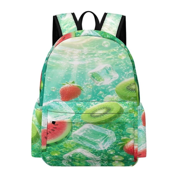 BCIIG Mixed Fruit Ice Underwater Pattern Printed Oxford Backpack, Large Capacity Laptop Backpack, Water Resistant, Travel Daypack for College Work Commuting Adults,
