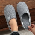 thumbnail image 5 of Wovix Women's Teddy Fleece Backless Slipper Solid Color Basic Lightweight Relieves Pressure Indoor Outdoor Shoes Casual Soft Sole Comfy Bedroom Shoes, 5 of 5