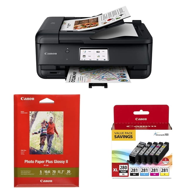 Impresora Canon TR8620a Todo en Uno para Oficina en Casa + Tinta y Papel