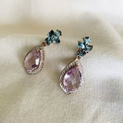 Carillon Amethyst Gemstone 5.54 ct 925 Sterling Silver Stud Earrings for Women