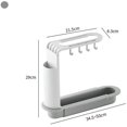 thumbnail image 2 of Telescopic Sink Storage Rack, Adjustable Dish Rack, Kitchen Sink Drainage Basket With Cleaning Sponge (gray), 2 of 5