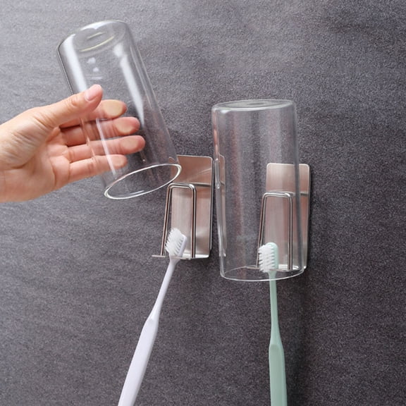 Raindrops  2 Pcs Compact Toothbrush Rack Self Adhesive Holder