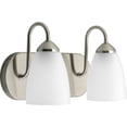 thumbnail image 2 of Gather Collection Two-Light Brushed Nickel Etched Glass Traditional Bath Vanity Light, 2 of 2