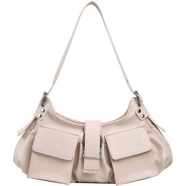 LinYooLi Y2K Cute Purse for Women Punk Rivet Shoulder Bag with Multi-pockets Stylish Handbag Clutch Purse