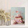 thumbnail image 2 of Qisvanset Vintage Cocktail Roses Books Canvas Art 15.75x11.81 Inches, 2 of 8
