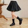 thumbnail image 2 of HOMADLES Girls Athletic Skirts Girls Mini Skorts High Waist A Line Uniform Skorts Skirt School Uniform Skirt C Black 3-4 T, 2 of 6