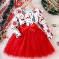 thumbnail image 1 of Christmas Girls Tulle Splice Long Sleeve Tutu Dress, Cute & Smart Holiday Party Dresses Outfit For Kids/ Toddlers, Gift Choice, 1 of 5