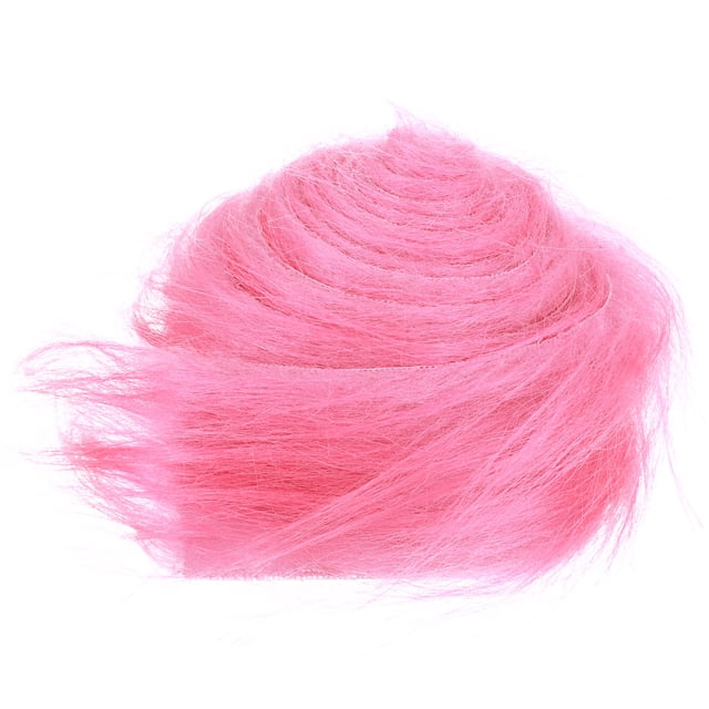 Unique Bargains 4.9ft x 2 in Faux Fur Fabric Precut Strips Plush Roll for DIY Decoration, Pink