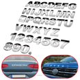 thumbnail image 1 of Insignia de plata metálica alfanumérica 3D, logotipo alfanumérico plateado cromado, pegatina para coche, piezas de motocicleta, decoración, 1 of 3