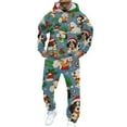 thumbnail image 3 of Men's Casual Christmas Printed Long-sleeved Hooded Sweatshirt and Sweatpants Two-piece Set, Fleece-Lined for Holiday Gifts Winter Sports and Festive Events,Light Blue,XL, 3 of 6