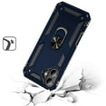 thumbnail image 2 of For iPhone 16 6.1 inch Ring Magnetic Kickstand Hybrid Case Cover - Blue, 2 of 3