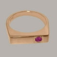 thumbnail image 5 of LBG British Made 9k Rose Gold Natural Ruby Mens Engagement Ring - 33 size options - Size 12.75, 5 of 6