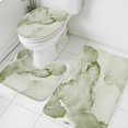 thumbnail image 3 of Marble Sage Green Bath Mat 3 Piece Bathroom Rug Set, Modern Abstract Ink Painting Luxury Non Slip Bath Rug Contour Mat and Toilet Lid Cover, Absorbent Shower Mats Soft Bath Rugs and Mats Sets, 3 of 8