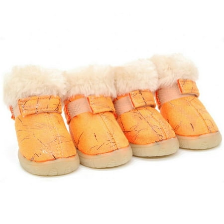 4pcs Dog Shoes for Small Dogs Anti-slip Dog Boots Socks Winter Puppy Cat Rain Snow Booties Footwear for Small Dogs Chihuahua Pug