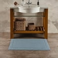 thumbnail image 2 of Hawmam Linen Light Blue Bath Mats, 21 x 34 inches, Pack of 2 - 100% Ring Spun Cotton, Banded Design, Highly Absorbent, Machine Washable for Bathroom Floor, 2 of 6